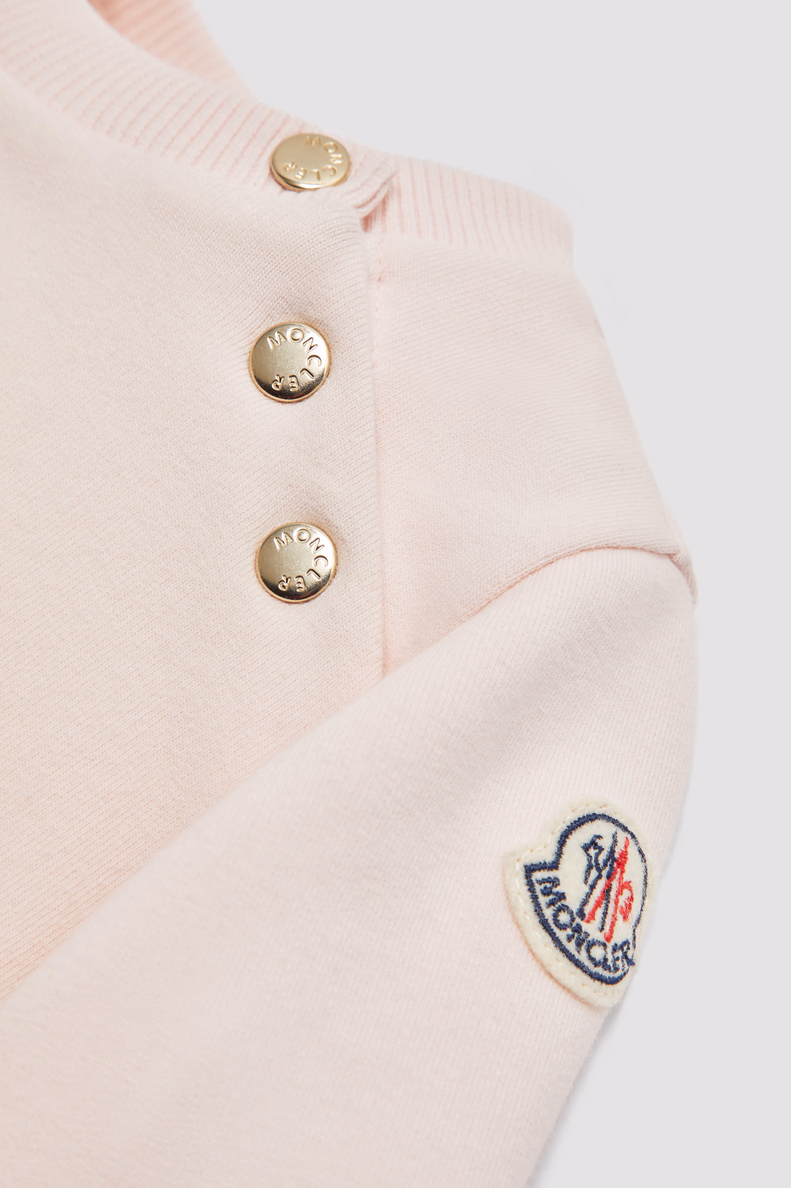 Logo Cotton Sweatshirt Girl Soft Pink Moncler 4
